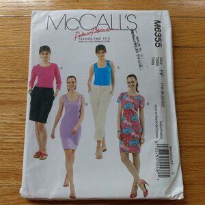 Plus Size 16-22 Tops Dresses Sewing Pattern UNCUT McCall's 6355